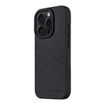 iPhone 15 Pro TACTICAL MAGFORCE BEAVER szilikon telefonvédő mikrofiber plüss belső, topográfiai minta, FEKETE