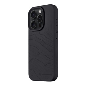 iPhone 15 Pro TACTICAL MAGFORCE BEAVER szilikon telefonvédő mikrofiber plüss belső, topográfiai minta, FEKETE