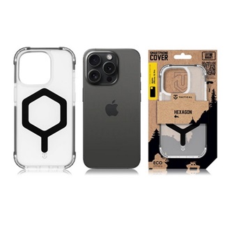 iPhone 15 Pro TACTICAL MAGFORCE HEXAGON szilikon telefonvédő ütésállóság, MagSafe, FEKETE