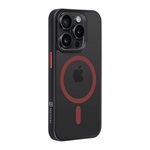 iPhone 15 Pro TACTICAL MAGFORCE HYPERSTEALTH 2.0 szilikon telefonvédő ütésállóság, MagSafe, FEKETE/PIROS