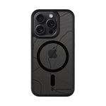 iPhone 15 Pro TACTICAL MAGFORCE HYPERSTEALTH SIKA szilikon telefonvédő ütésállóság, topográfiai minta, FEKETE