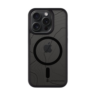iPhone 15 Pro TACTICAL MAGFORCE HYPERSTEALTH SIKA szilikon telefonvédő ütésállóság, topográfiai minta, FEKETE