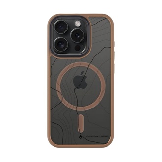 iPhone 15 Pro TACTICAL MAGFORCE HYPERSTEALTH SIKA szilikon telefonvédő ütésállóság, topográfiai minta, SÖTÉTBARNA