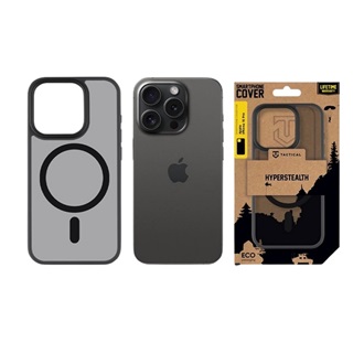 iPhone 15 Pro TACTICAL MAGFORCE HYPERSTEALTH szilikon telefonvédő ütésállóság, MagSafe, FEKETE