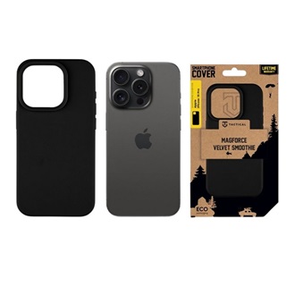 iPhone 15 Pro TACTICAL MAGFORCE VELVET SMOOTHIE szilikon telefonvédő ütésállóság, MagSafe, FEKETE