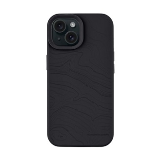 iPhone 15 TACTICAL MAGFORCE BEAVER szilikon telefonvédő mikrofiber plüss belső, topográfiai minta, FEKETE