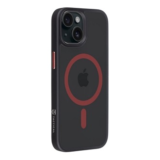 iPhone 15 TACTICAL MAGFORCE HYPERSTEALTH 2.0 szilikon telefonvédő ütésállóság, MagSafe, FEKETE/PIROS