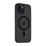 iPhone 15 TACTICAL MAGFORCE HYPERSTEALTH SIKA szilikon telefonvédő ütésállóság, topográfiai minta, FEKETE