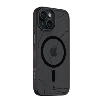 iPhone 15 TACTICAL MAGFORCE HYPERSTEALTH SIKA szilikon telefonvédő ütésállóság, topográfiai minta, FEKETE