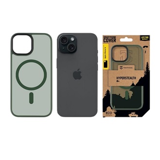 iPhone 15 TACTICAL MAGFORCE HYPERSTEALTH szilikon telefonvédő ütésállóság, MagSafe, SÖTÉTZÖLD