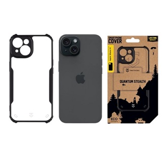 iPhone 15 TACTICAL QUANTUM STEALTH szilikon telefonvédő ütésállóság, kameravédő, FEKETE