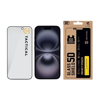 iPhone 16 / 15 TACTICAL GLASS SHIELD PRIVACY STEALTH 5D képernyővédő üveg 5D, betekintés védelem, FEKETE