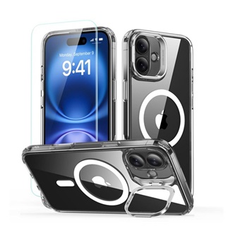 iPhone 16 5G ESR CLASSIC HYBRID szilikon telefonvédő ütésállóság, MagSafe + képernyővédő üveg, ÁTLÁTSZÓ