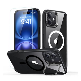 iPhone 16 5G ESR CLASSIC HYBRID szilikon telefonvédő ütésállóság, MagSafe + képernyővédő üveg, FEKETE