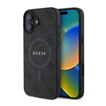 iPhone 16 5G GUESS 4G RING CLASSIC LOGO szilikon telefonvédő ütésállóság, MagSafe, FEKETE