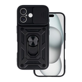 iPhone 16 5G Gigapack Defender szilikon telefonvédő ütésállóság, kameravédő, FEKETE