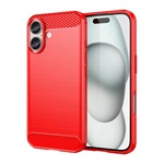 iPhone 16 5G Gigapack Szilikon telefonvédő ütésállóság, karbon minta, PIROS