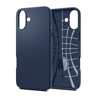 iPhone 16 5G SPIGEN LIQUID AIR szilikon telefonvédő ütésállóság, rombusz, SÖTÉTKÉK