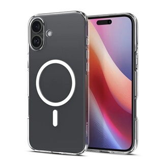 iPhone 16 5G SPIGEN LIQUID CRYSTAL MAGSAFE szilikon telefonvédő ütésállóság, MagSafe, ÁTLÁTSZÓ