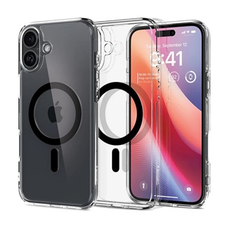 iPhone 16 5G SPIGEN ULTRA HYBRID MAG műanyag telefonvédő ütésállóság, MagSafe, FEKETE