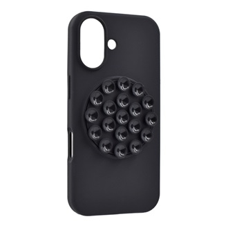iPhone 16 GIGAPACK Szilikon telefonvédő matt, tapadókorong, FEKETE