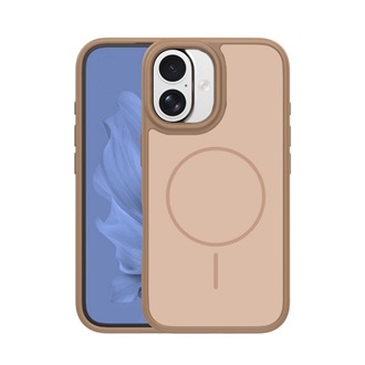 iPhone 16 GIGAPACK Szilikon telefonvédő műanyag hátlap, MagSafe, BARNA