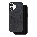 iPhone 16 GIGAPACK Szilikon telefonvédő műanyag hátlap, csillogó, FEKETE