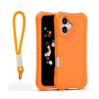 iPhone 16 GIGAPACK Szilikon telefonvédő ütésállóság, műanyag hátlap + kézpánt, NARANCSSÁRGA