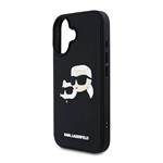 iPhone 16 KARL LAGERFELD 3D RUBBER DOUBLE HEADS szilikon telefonvédő ütésállóság, 3D, FEKETE