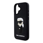 iPhone 16 KARL LAGERFELD 3D RUBBER IKONIK szilikon telefonvédő ütésállóság, 3D, FEKETE