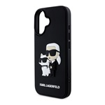 iPhone 16 KARL LAGERFELD 3D RUBBER KARL AND CHOUPETTE szilikon telefonvédő ütésállóság, 3D, FEKETE