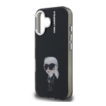 iPhone 16 KARL LAGERFELD IML AQUARELLE KARL szilikon telefonvédő ütésállóság, kameravédő, FEKETE