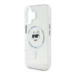 iPhone 16 KARL LAGERFELD IML CHOUPETTE HEAD METAL FRAME MAGSAFE szilikon telefonvédő ütésállóság, MagSafe, ÁTLÁTSZÓ