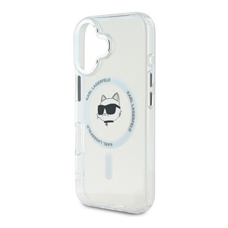 iPhone 16 KARL LAGERFELD IML CHOUPETTE HEAD METAL FRAME MAGSAFE szilikon telefonvédő ütésállóság, MagSafe, ÁTLÁTSZÓ