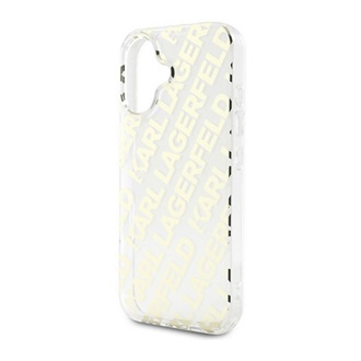 iPhone 16 KARL LAGERFELD IML ELECTROPLATED REPEATED LOGO szilikon telefonvédő ütésállóság ARANY