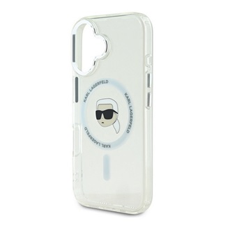 iPhone 16 KARL LAGERFELD IML KARL HEAD METAL FRAME MAGSAFE szilikon telefonvédő ütésállóság, MagSafe, ÁTLÁTSZÓ
