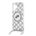 iPhone 16 KARL LAGERFELD IML MONOGRAM CROSSBODY K&CH HEADS MAGSAFE szilikon telefonvédő ütésállóság, nyakpánt, ÁTLÁTSZÓ