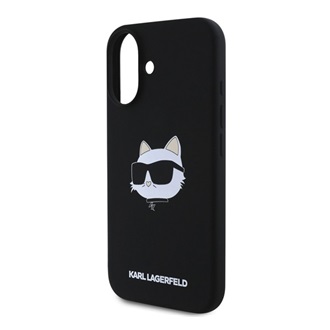 iPhone 16 KARL LAGERFELD LIQUID SILICONE CHOUPETTE HEAD MAGSAFE szilikon telefonvédő ütésállóság, MagSafe, FEKETE