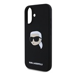 iPhone 16 KARL LAGERFELD LIQUID SILICONE KARL HEAD MAGSAFE szilikon telefonvédő ütésállóság, MagSafe, FEKETE