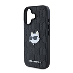 iPhone 16 KARL LAGERFELD MONOGRAM CHOUPETTE HEAD PIN szilikon telefonvédő ütésállóság, MagSafe, FEKETE