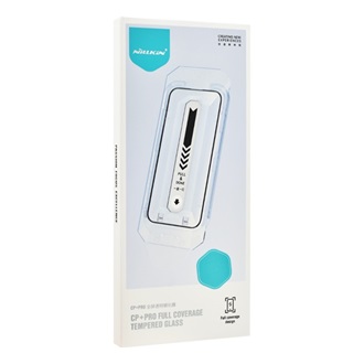 iPhone 16 NILLKIN CP+ PRO képernyővédő üveg 2.5D, 9H + segédkeret, FEKETE