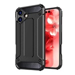 iPhone 16 Plus 5G Gigapack Defender szilikon telefonvédő ütésállóság, fémhatás, FEKETE
