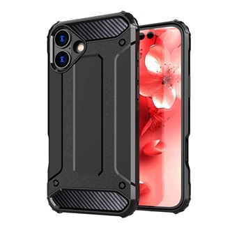 iPhone 16 Plus 5G Gigapack Defender szilikon telefonvédő ütésállóság, fémhatás, FEKETE