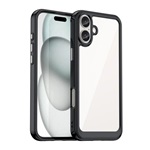 iPhone 16 Plus 5G Gigapack Szilikon telefonvédő ütésállóság, átlátszó hátlap, FEKETE