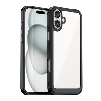 iPhone 16 Plus 5G Gigapack Szilikon telefonvédő ütésállóság, átlátszó hátlap, FEKETE