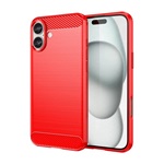 iPhone 16 Plus 5G Gigapack Szilikon telefonvédő ütésállóság, karbon minta, PIROS