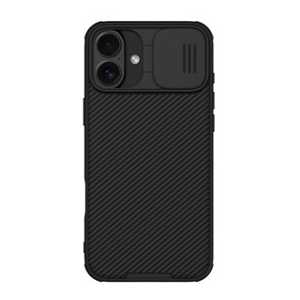 iPhone 16 Plus 5G NILLKIN CAMSHIELD PRO MAGNETIC műanyag telefonvédő ütésállóság, csíkos, FEKETE