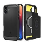 iPhone 16 Plus 5G SPIGEN RUGGED ARMOR szilikon telefonvédő ütésállóság, MagSafe, FEKETE