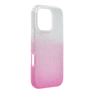 iPhone 16 Pro 5G Gigapack Szilikon telefonvédő műanyag belső, csillogó hátlap, ÁTLÁTSZÓ/RÓZSASZÍN