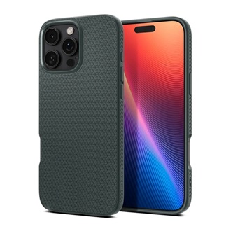 iPhone 16 Pro 5G SPIGEN LIQUID AIR szilikon telefonvédő ütésállóság, rombusz, SÖTÉTZÖLD